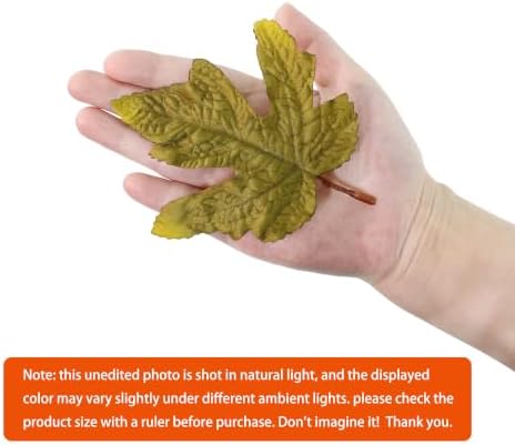 100 Pcs Artificial Maple Leaves Bulk (Small-Leaf Green)