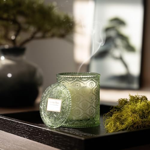 LA JOLIE MUSE Kyoto Vine Moss Scented Candle for Home, Natural Soy, 40 Hrs