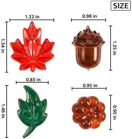 84 Pcs Acrylic Leaves Mini Pumpkin Maple Leaves Acorns Crystals, 5 Colors