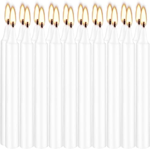 YOROXRG Set of 40 White Candles Mini Unscented Taper Candles for Christmas,Household, Wedding, Rituals, Prayer, Birthdays, Meditation, Altar,Party and Home Décor Candlesticks - 4 Inch Tall