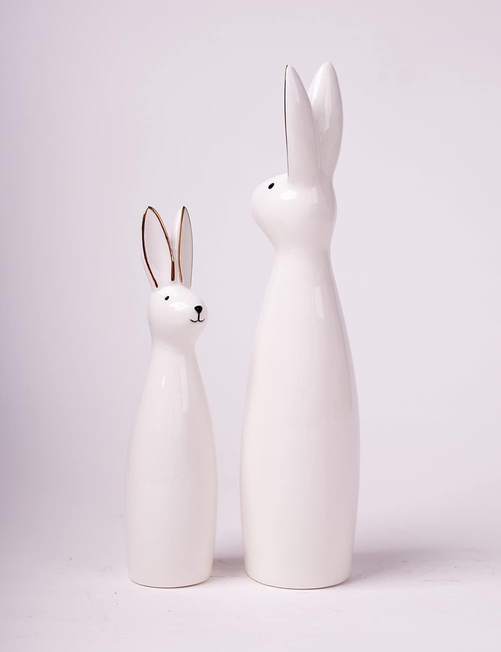 Rabbit Sculpture Bunny Figurine Statue Modern Decor Art Animal Gift / Set of 2
