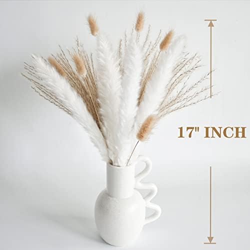 Natural Dried Pampas Grass Decor, White Pampas Grass， Bunny Tails Dried Flowers, Reed Grass Bouquet for Wedding Boho