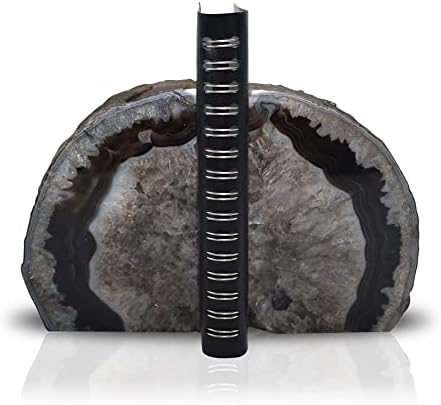 Agate Bookends / Black / A+ Grade 4 - 6 Lbs