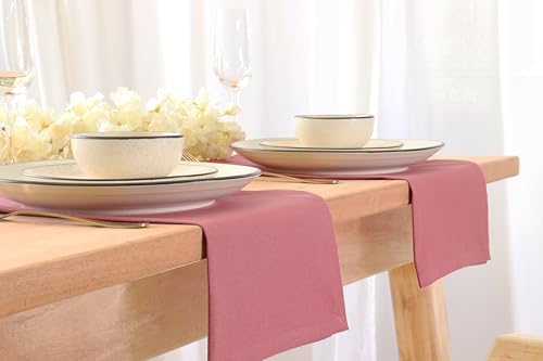 PurpleEssences Cloth Dinner Napkins 18x18 in Set of 12 - Dusky Rose