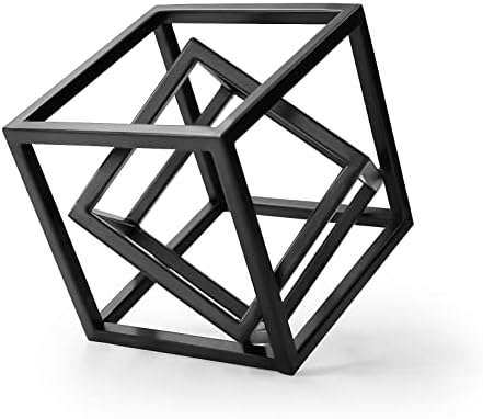 Metal Cube Decorative Ornaments Modern Home Decor Accent / Black Metal Geometric