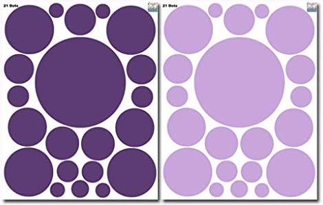 Polka Dot Wall Decals Girls Room Wall Decor Stickers / Dark & Light Purple