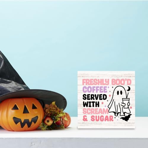 Halloween Ghost Coffee Sign Decor Decorations
