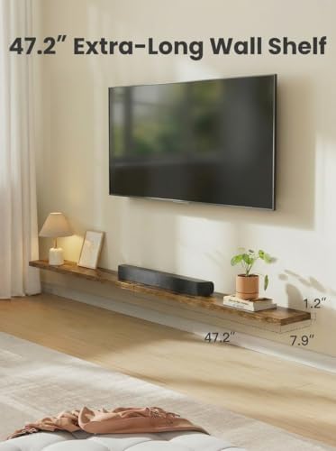 Amada 47.2" Floating Shelves for Wall Decor & Storage, Set of 3, Brown