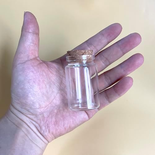 8 pcs 45ml Small Glass Bottles with Cork Stopper,Spice Vials Jars,Cute Storage Jar,Wishing Bottle 37x60mm(1.46x2.36inch)