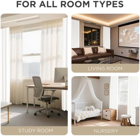 Joydeco Blackout Curtains for Bedroom - 100% Light Blocking 2 Panels Set Ivory Drapes 66" W x 96" L, Thermal Insulated