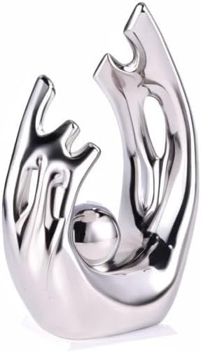 Abstract Ceramic Statue / Silver / Small