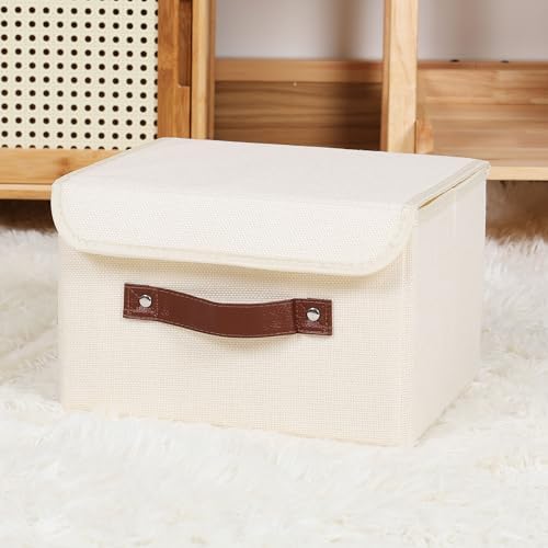 Storage Bin / Lid Storage Boxes / Small / Beige