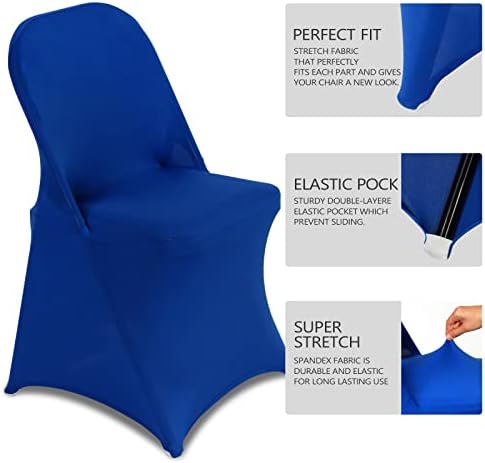 HAINARverS Stretch Spandex Folding Chair Covers 30PCS Royal Blue