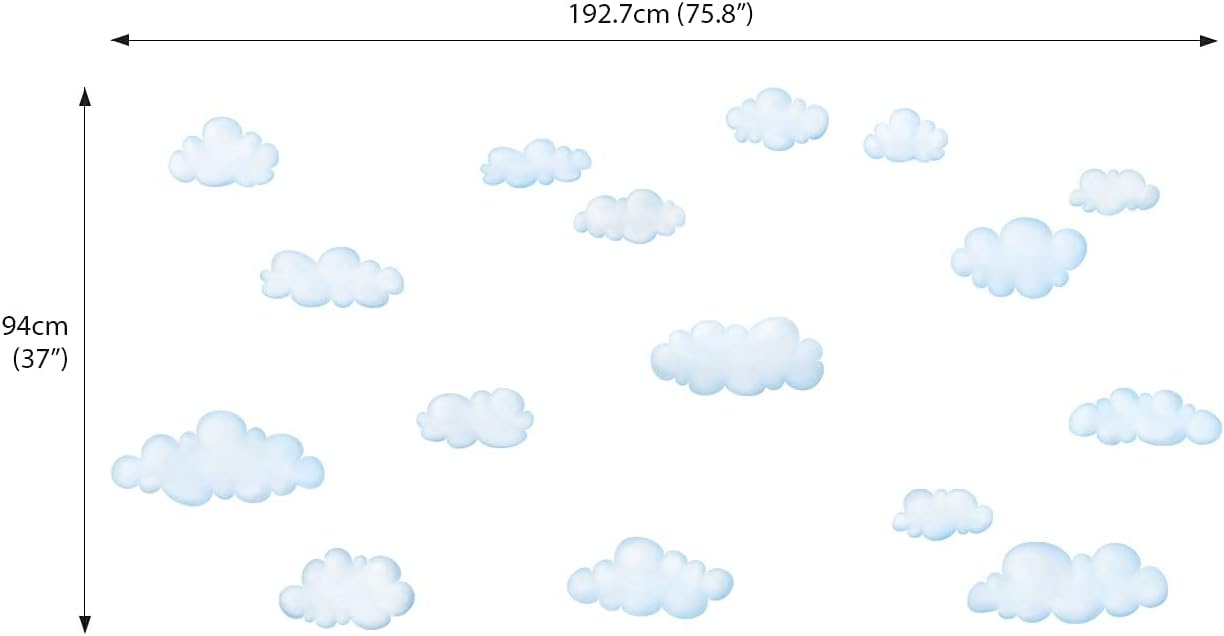 DS9-1702 Clouds Kids Wall Decals Wall Stickers Peel and Stick Removable Wall Stickers / Clouds M