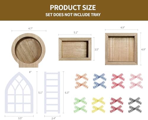 10themes Interchangeable Seasonal Rustic Farmhouse Fall Tiered Tray Decor