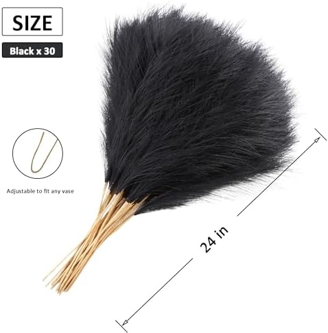30 Pcs Purple Faux Pampas Grass 24" Extra Full for Vase Filler