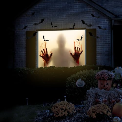 5X5ft Halloween Curtains Decorations Window Banner Cover Large Backdrop Wall Background Halloween Party Decorations for Home Outdoor Indoor