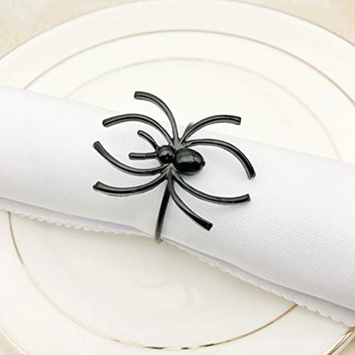 TOYANDONA 6pcs Spider Napkin for Halloween Alloy Napkin Holders Electrophoretic Coating Table Decoration for Restaurants Hotels and Home Dining