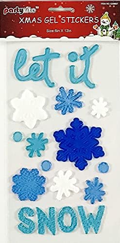 Christmas Window Gel Clings Stickers for Glass & Mirrors, 6 Reusable Sheets
