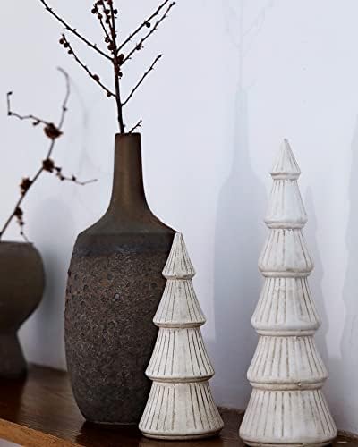 WONDROUS' DECO Wooden Christmas Tree Figurine Decor for Table Centerpieces