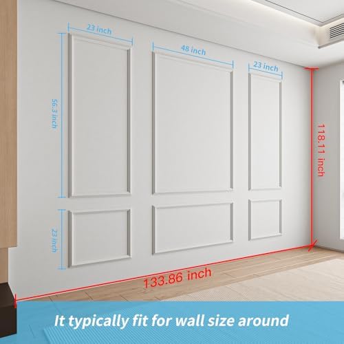 Pre-Cut Wall Molding pcs / White: Style 1 / Set of 6