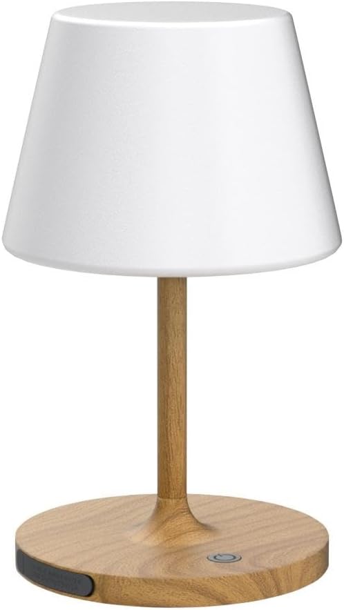 WEILAILUX Outdoor Table Lamp, Shower Lamp Waterproof (Wood Grain H9.6in) | Original Design, Cordless Rechargeable