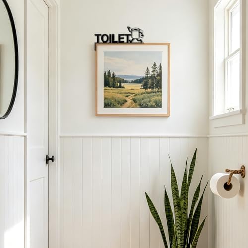 CUTHOLLOW Humorous Toilet Door Topper Sign Metal Wall Art Decor
