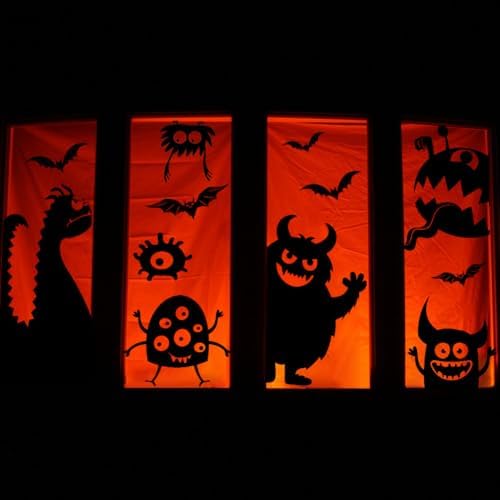 Large Halloween Window Clings Decorations Halloween Window Silhouette Decorations Scary Monster Silhouette Giant Halloween Stickers