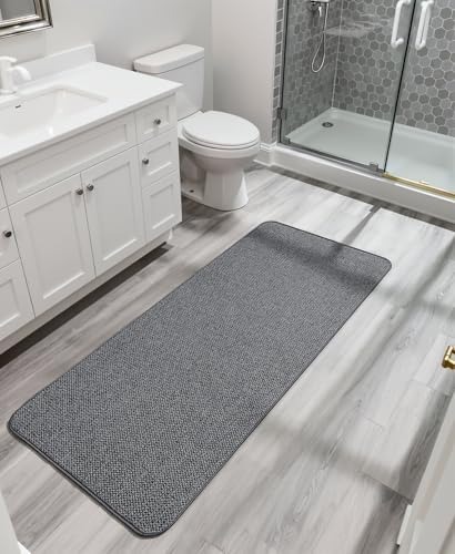 Bosap Bath Mat,Ultra Thin Bathroom Runner Rugs,Large Bath Mats for Bathroom,Quick Dry,Non-Slip,Machine Washable,Low