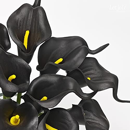 Letjolt Artificial Calla Lily Flowers 12Pcs, Black