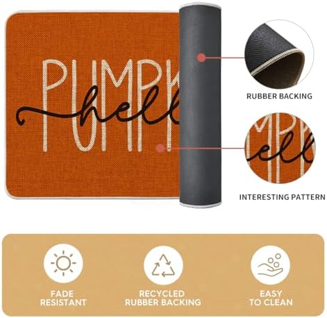 Artoid Mode Orange Fall Kitchen Mats Set of 3-24"x35"+24"x59"+24"x72"