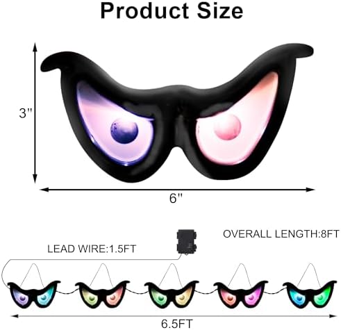 yofit 6.5ft Outdoor Halloween Decorations 5 Pairs Glowing Eyes