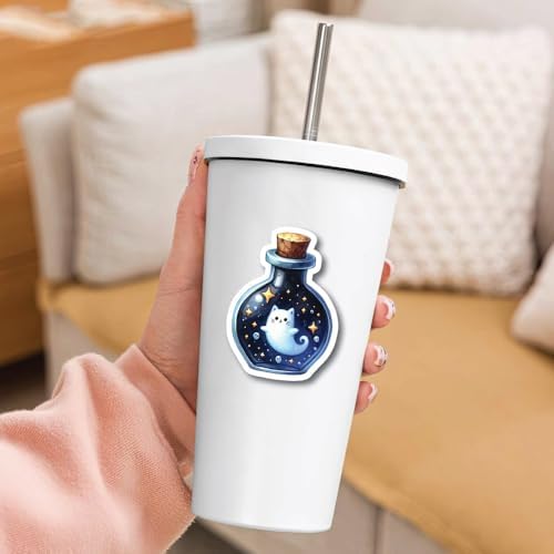 30PCS Halloween Potion Bottle Stickers Pack – Cute Witchy Magic Spell Jar Vinyl Stickers for Water Bottles, Laptops, Scrapbooks, Journals, Kids and Adults