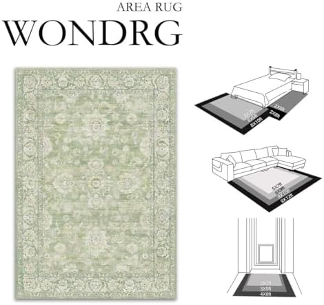 6x9 Green Neutral Area Rug
