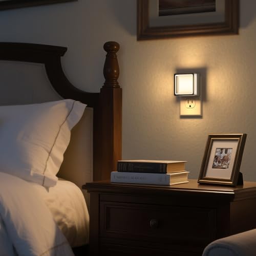 DORESshop Night Light,Night Lights Plug into Wall,2 Pack 3000K Nightlight