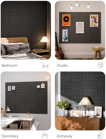 Fluxynara Felt Bulletin Board & Cork Board Alternative, Charcoal Gray