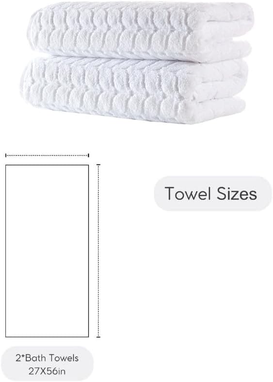 BAGNO MILANO Turkish Cotton Bath Towels, Hand Towels - Soft Plush Jacquard Collection - Highly Absorbent Towel Set