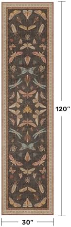 Hazo Haus Long Runner Rug 2'6"x10', Washable Non Slip Carpet for Hallway, Kitchen Floor & Entryway, Orange Brown