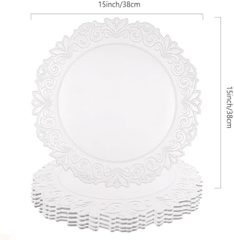 Round Faux Leather Placemats Set of 4, Dining Table Mats, White