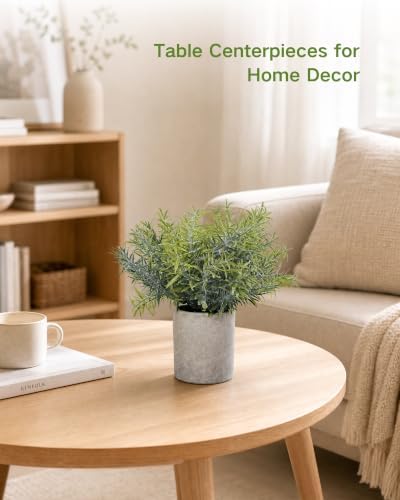 Velener Set of 3 Small Fake Plants Eucalyptus, Artificial Plants Indoor for Shelf, Potted Eucalyptus Plants for