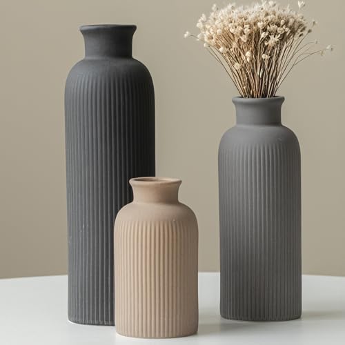 Modern Ceramic Vase Set / Standard Black Mix
