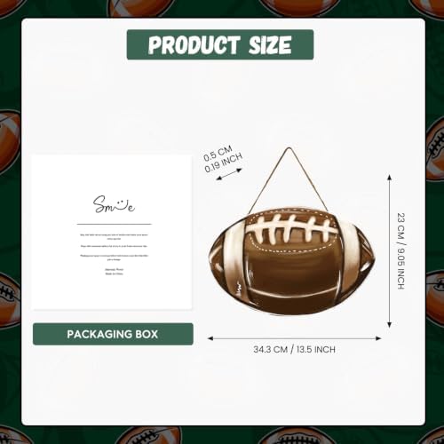 Smile Football Decor Wooden Door Hanger Football Season