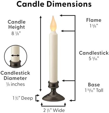 Xodus Battery Operated LED Window Candle, Dusk to Dawn Sensor, 2 Pack