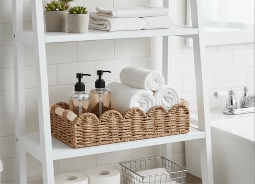 CubesLand Toilet Paper Storage Basket Organizer, Small Wicker Decor Basket