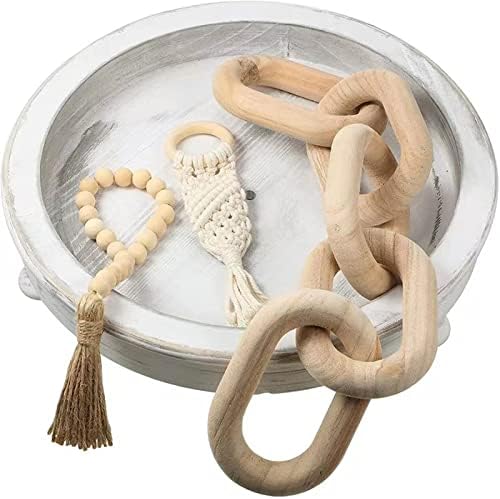 Wood Chain Link Decor and Beaded Garland Set / 5-link-wood