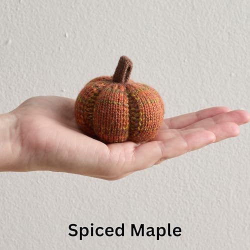 Set of 5 Mini Knit Pumpkins (Spiced Maple 2.5 Inch Set)