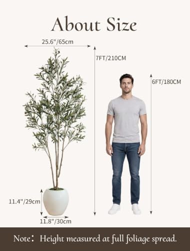 Olive Tree 7 ft with Large Pot: Tall Artificial Indoor Plants