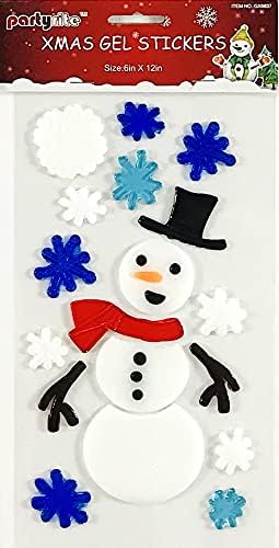 Christmas Window Gel Clings Stickers for Glass & Mirrors, 6 Reusable Sheets