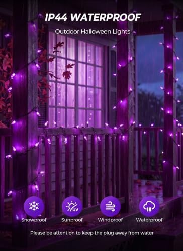 Purple LED Halloween Lights Indoor Outdoor, 33FT 100LED Mini String Lights