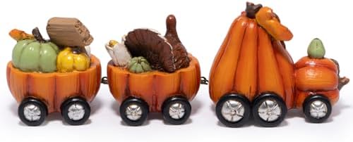 Hodao Fall Pumpkin Train Decoration Indoor,Thanksgiving Gnome Centerpiece